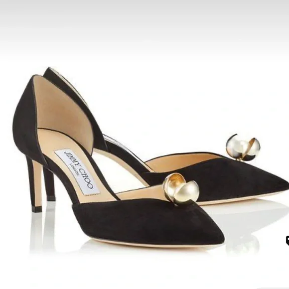 Jimmy Choo Black Black And Pearl Shoes Aurelie 85